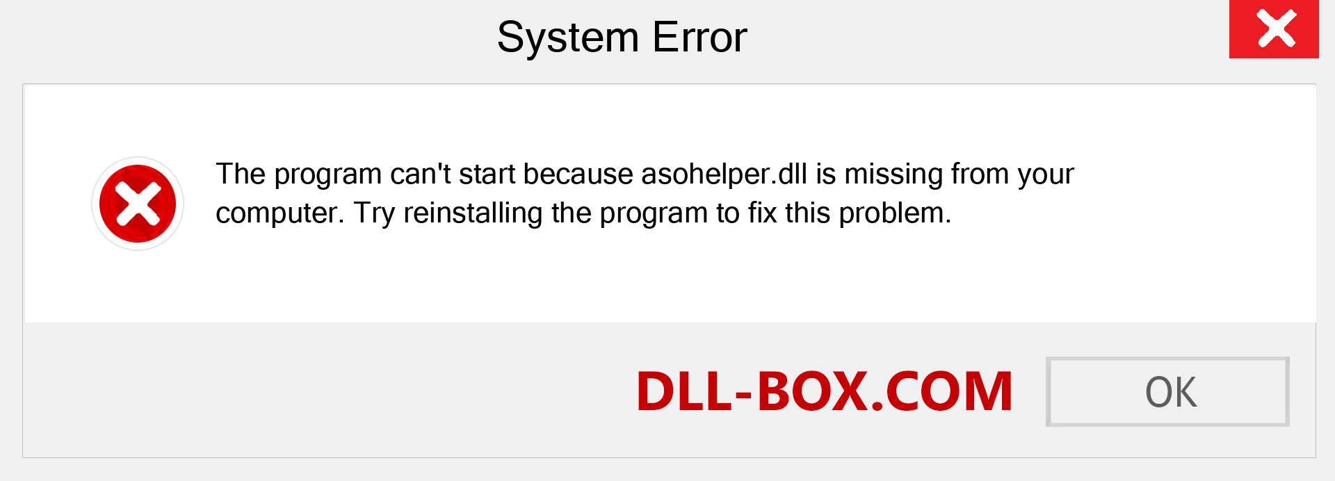  asohelper.dll file is missing?. Download for Windows 7, 8, 10 - Fix  asohelper dll Missing Error on Windows, photos, images
